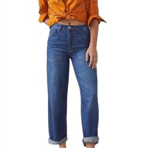𝅺ANTHROPOLOGIE Pilcro forager cargo style dark denim jean